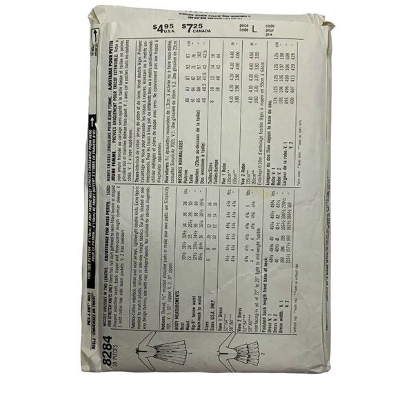 Vintage 80s Simplicity 8284 Pattern Misses 6-16 2 Styles Party Prom Dress Cut - Picture 3 of 4